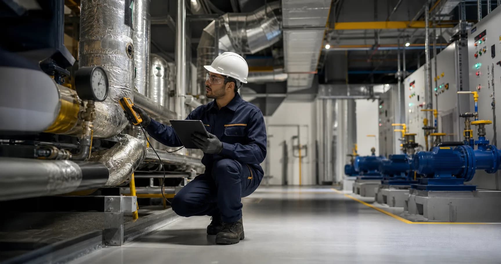 Technical engineer carrying out a site survey — illustrative process image