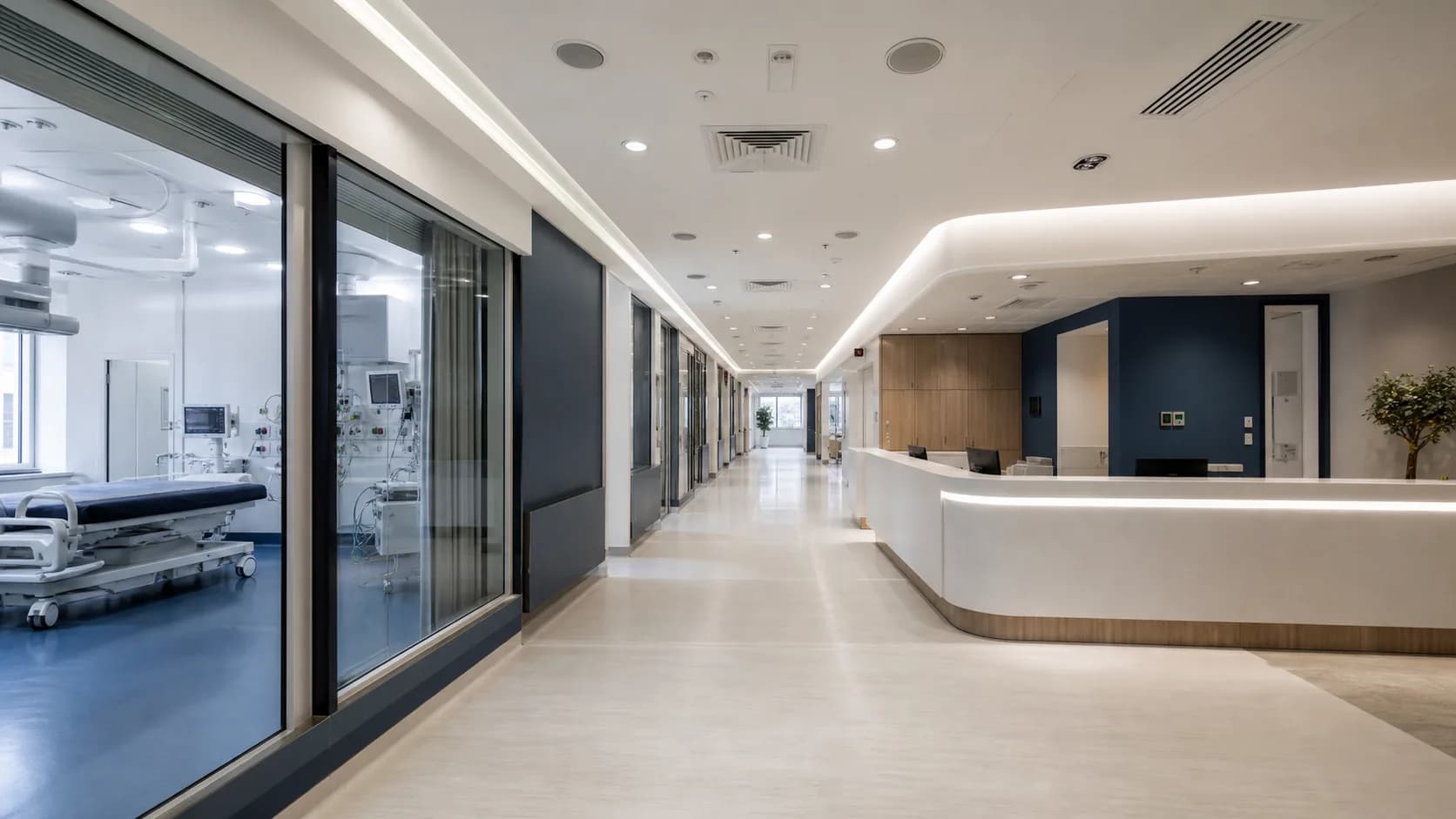 Modern healthcare facility — illustrative sector image