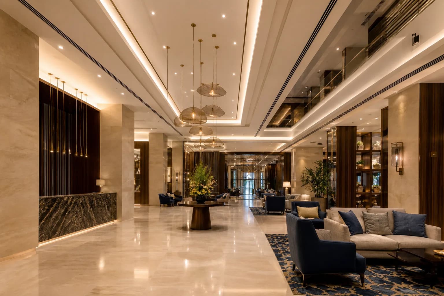 Contemporary hotel lobby — illustrative sector image