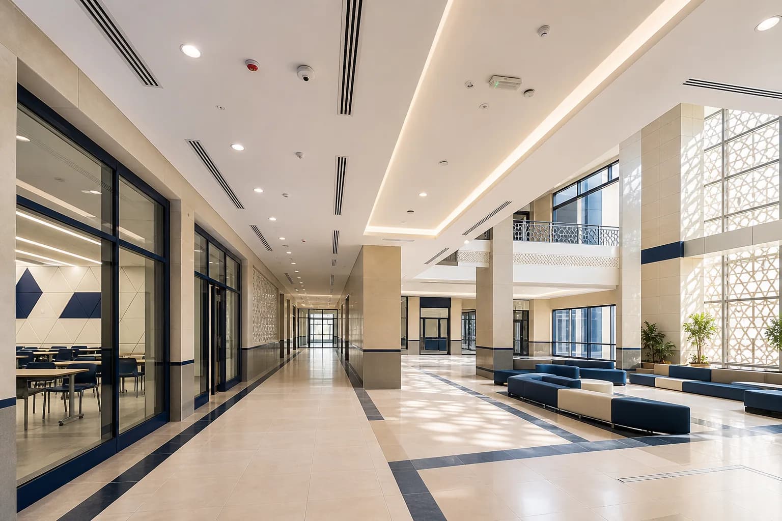 Modern school or university interior — illustrative sector image